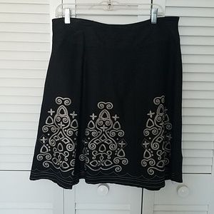 Black embroidered skirt